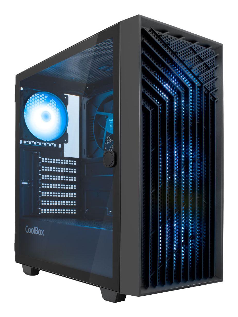 Caixa de Computador COOLBOX GA300 Grid Line (ATX, Micro ATX, Mini-ITX - Torre - 16,4 cm - Preto)