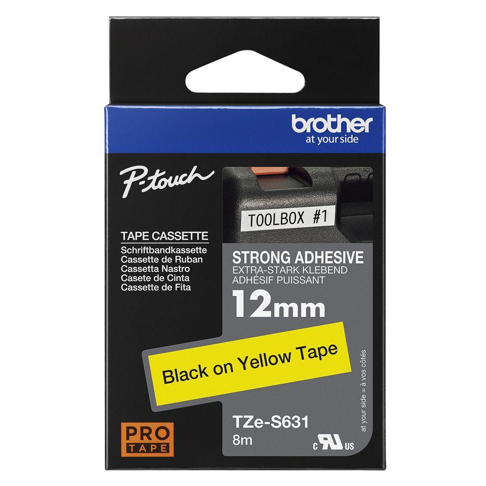 Fita de Impressão BROTHER TZe-S631 (Amarelo/Preto), miniatura 3