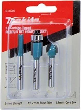 Conjunto de Fresas para Tupia MAKITA D-30209 (3 Peças - Haste 6 mm)