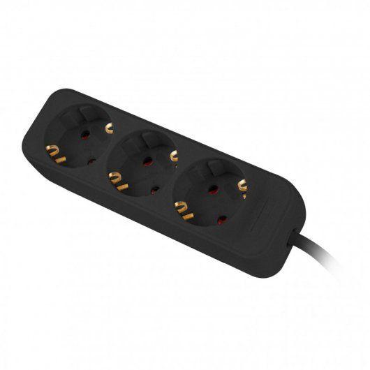 Bloco de Tomadas LANBERG PS0-03F-0150-BK (Schuko, Tipo F - Preto)