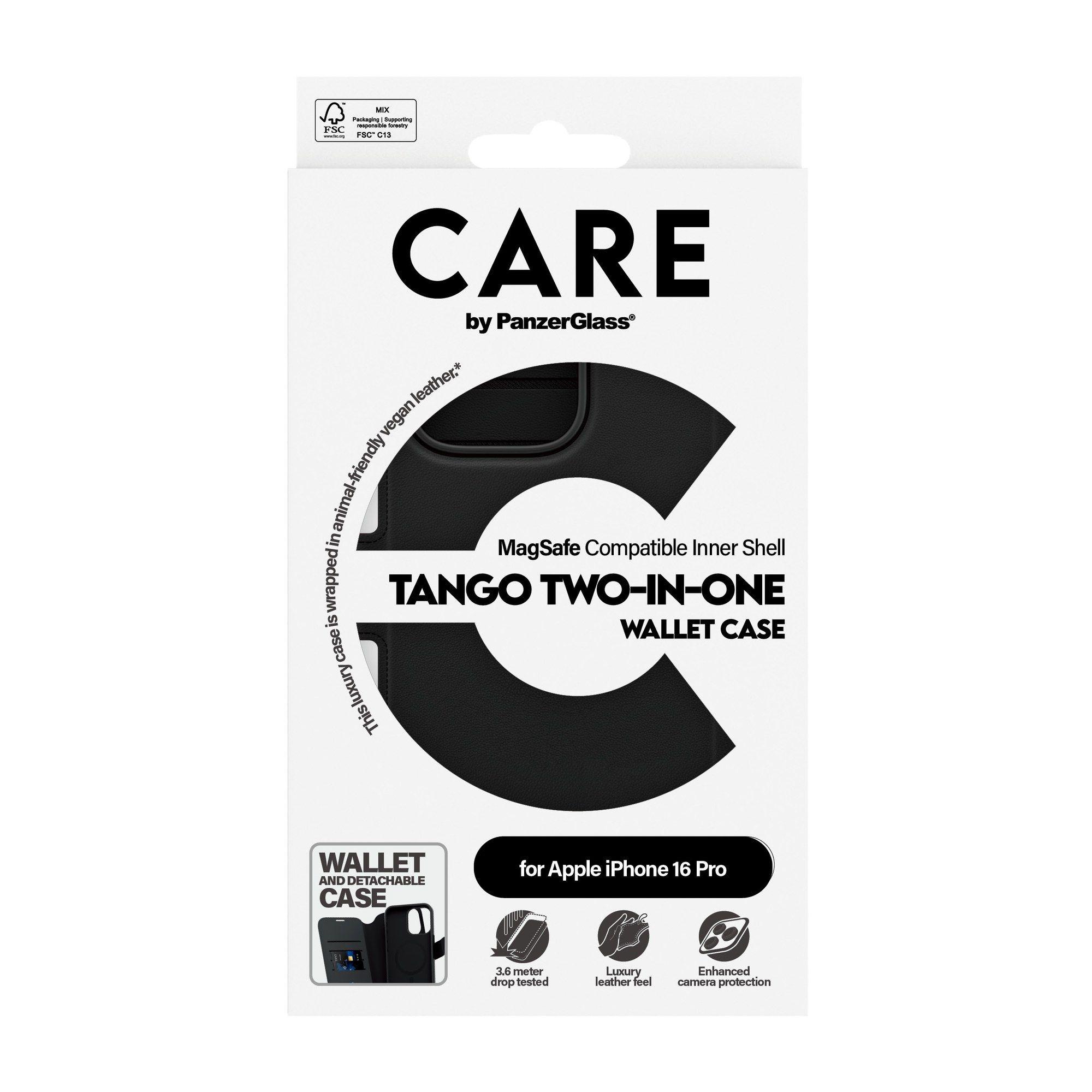 Capa para Telemóvel PANZERGLASS CARE Feature Tango 2-in-1 Wallet Case iPhone 16 Pro (Apple iPhone 16 Pro - Apple - Policarbonato - Preto), miniatura 3