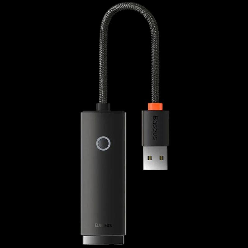 Adaptador de Rede BASEUS Lite Series WKQX000001 (USB Type-A - RJ-45 - Preto)