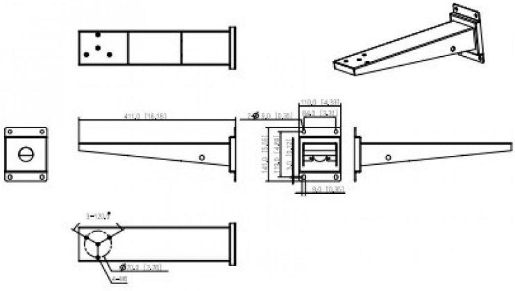 Suporte de Parede DAHUA 3012 (30 kg - Parede - Prateado), miniatura 3