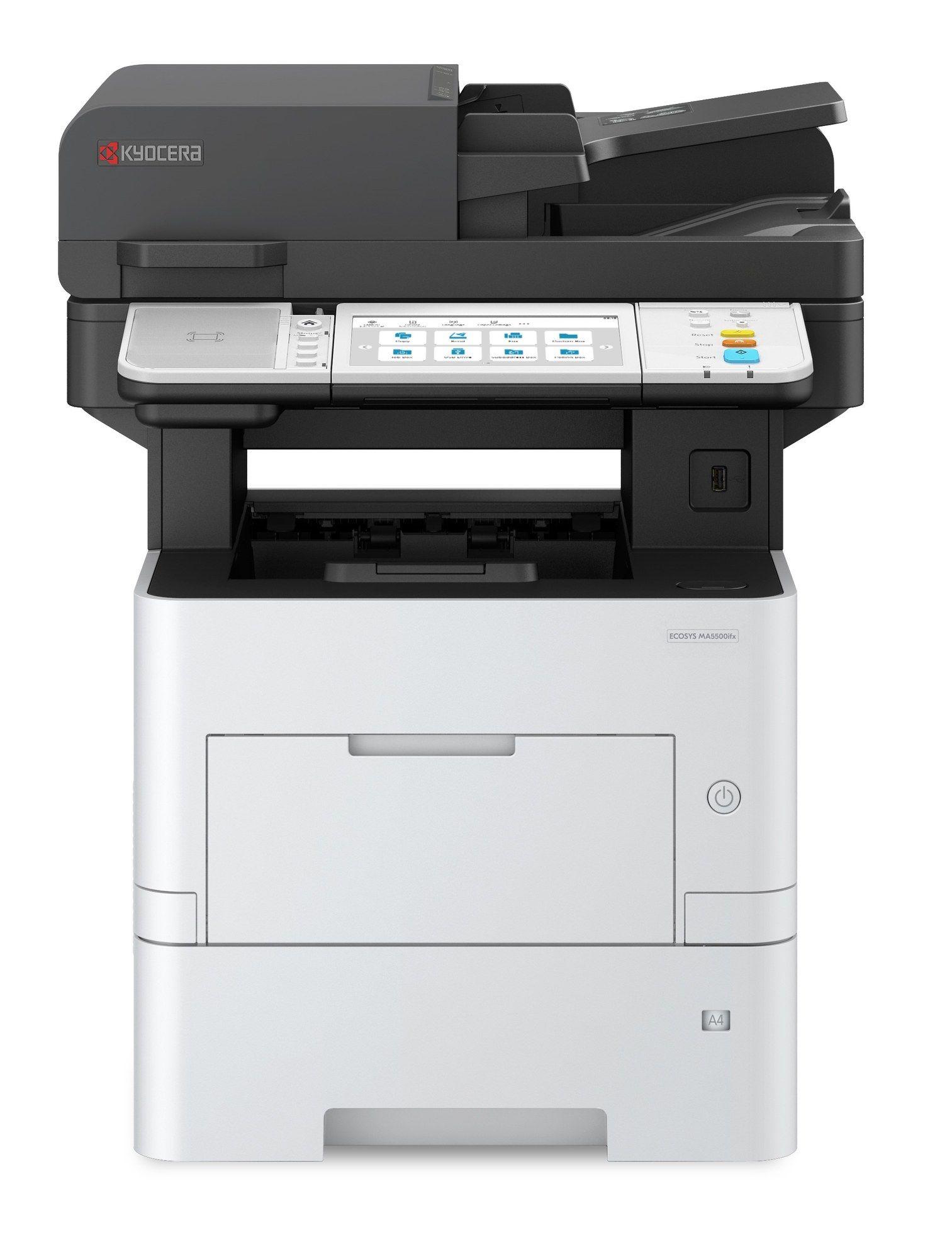 Impressora Multifunções Laser KYOCERA ECOSYS MA5500iFx (A4 - Impressão a preto e branco - 600 folhas - Cinzento/Preto)