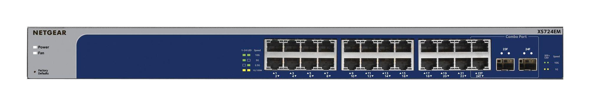 Switch de Rede Gerido NETGEAR XS724EM-200EUS (10G Ethernet - 3 MB - 480 Gbit/s - Azul e Cinzento), miniatura 3