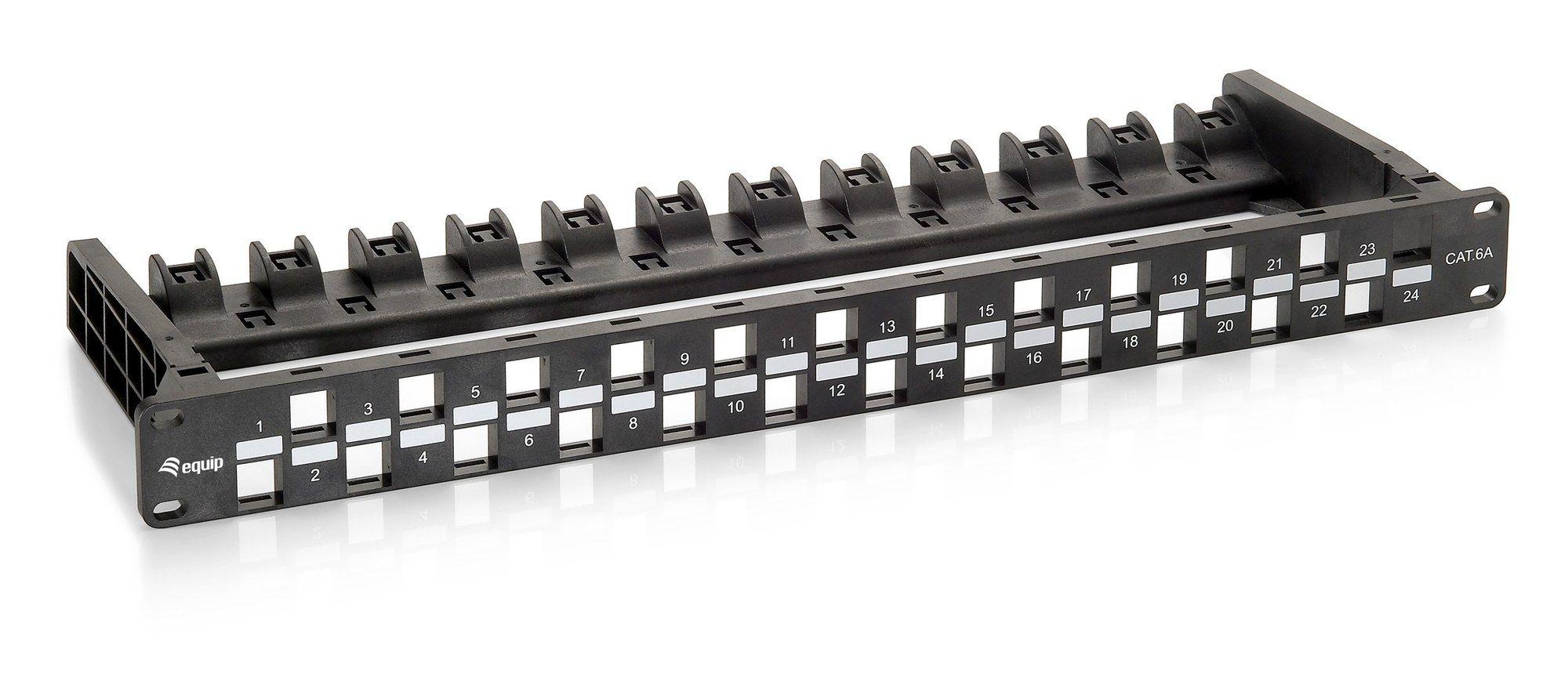Painel de Patch Vazio EQUIP 769225 (24 Portas - Cat6A - 1U - Preto)