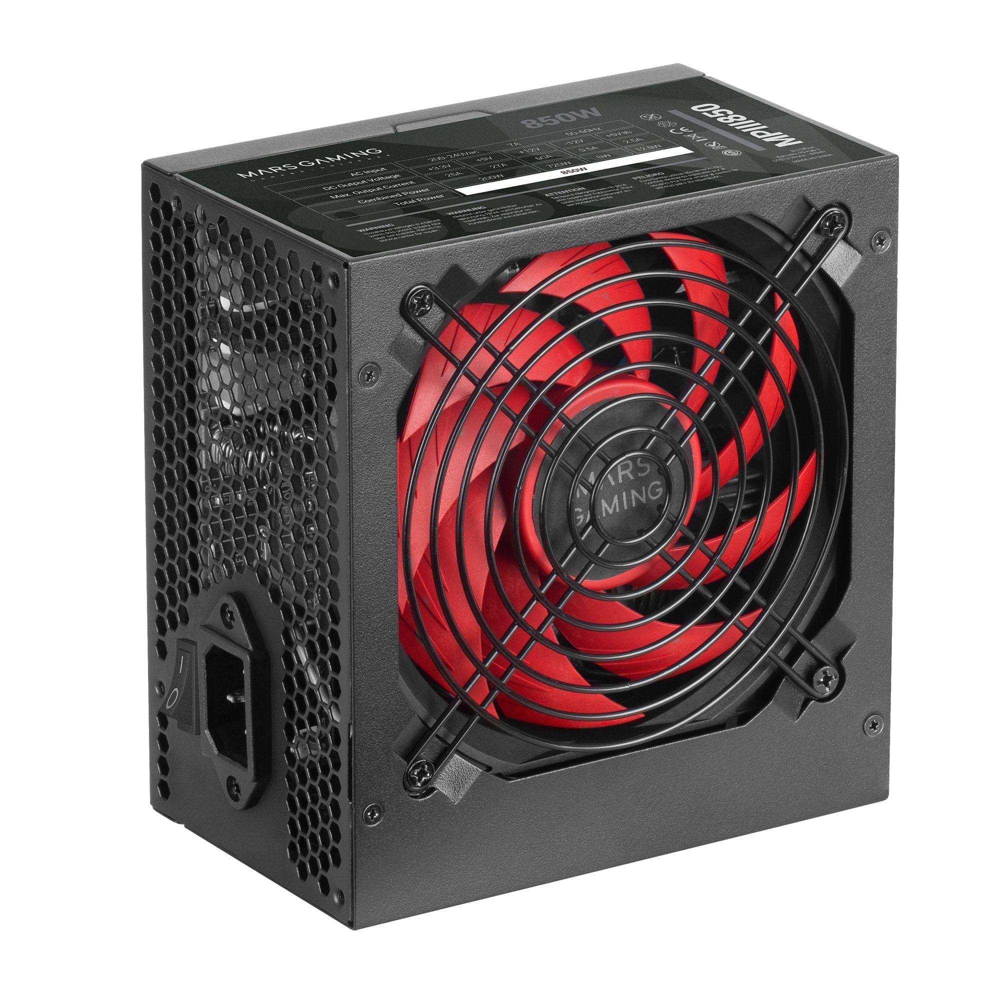 Fonte de Alimentação MARS GAMING MPIII850 (ATX - 850 W - 80 PLUS Bronze - Preto e Vermelho), miniatura 6