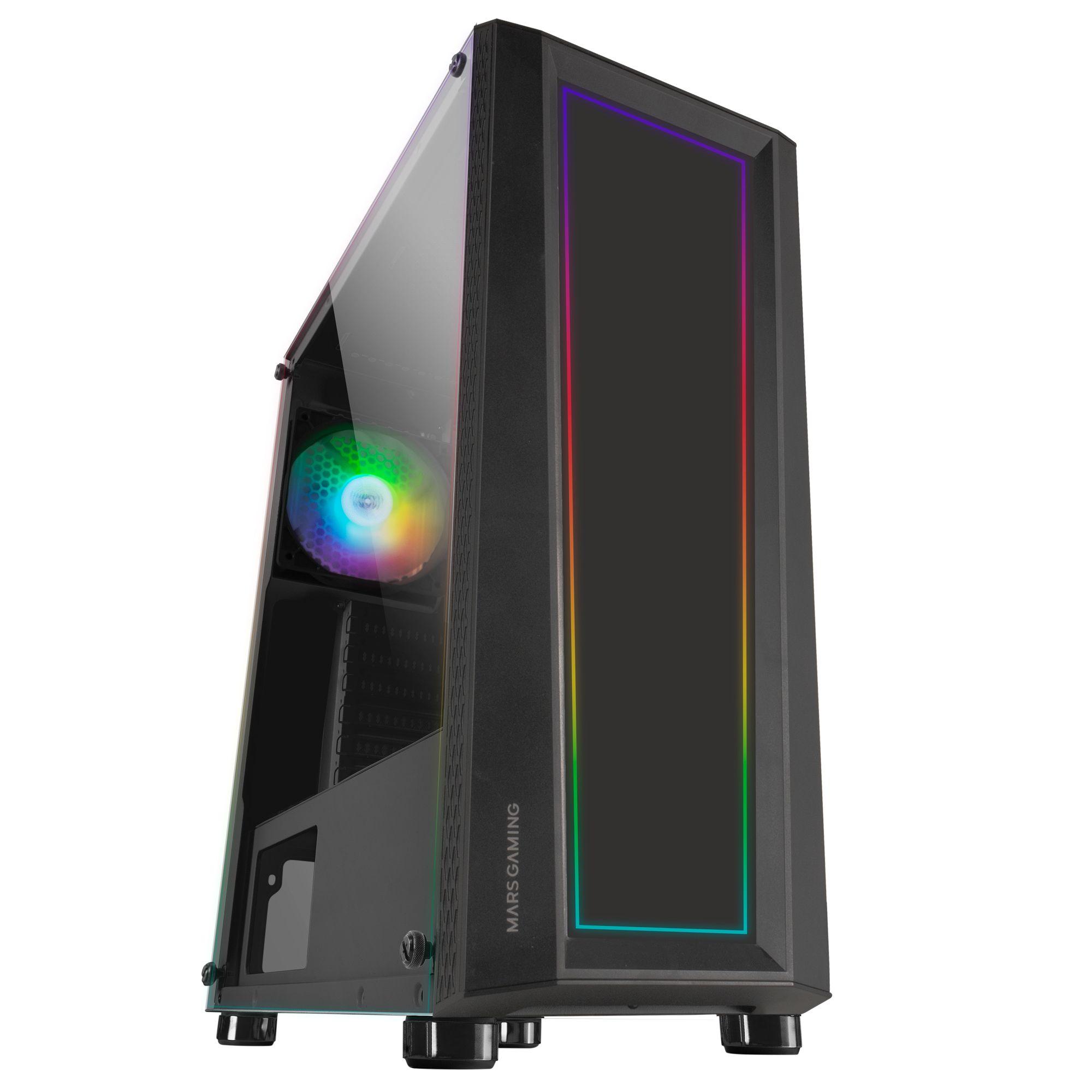 Caixa PC MARS GAMING MC-ART (ATX, Micro-ATX, Mini-ITX - Midi Tower - Acrílico, Vidro temperado - Preto)