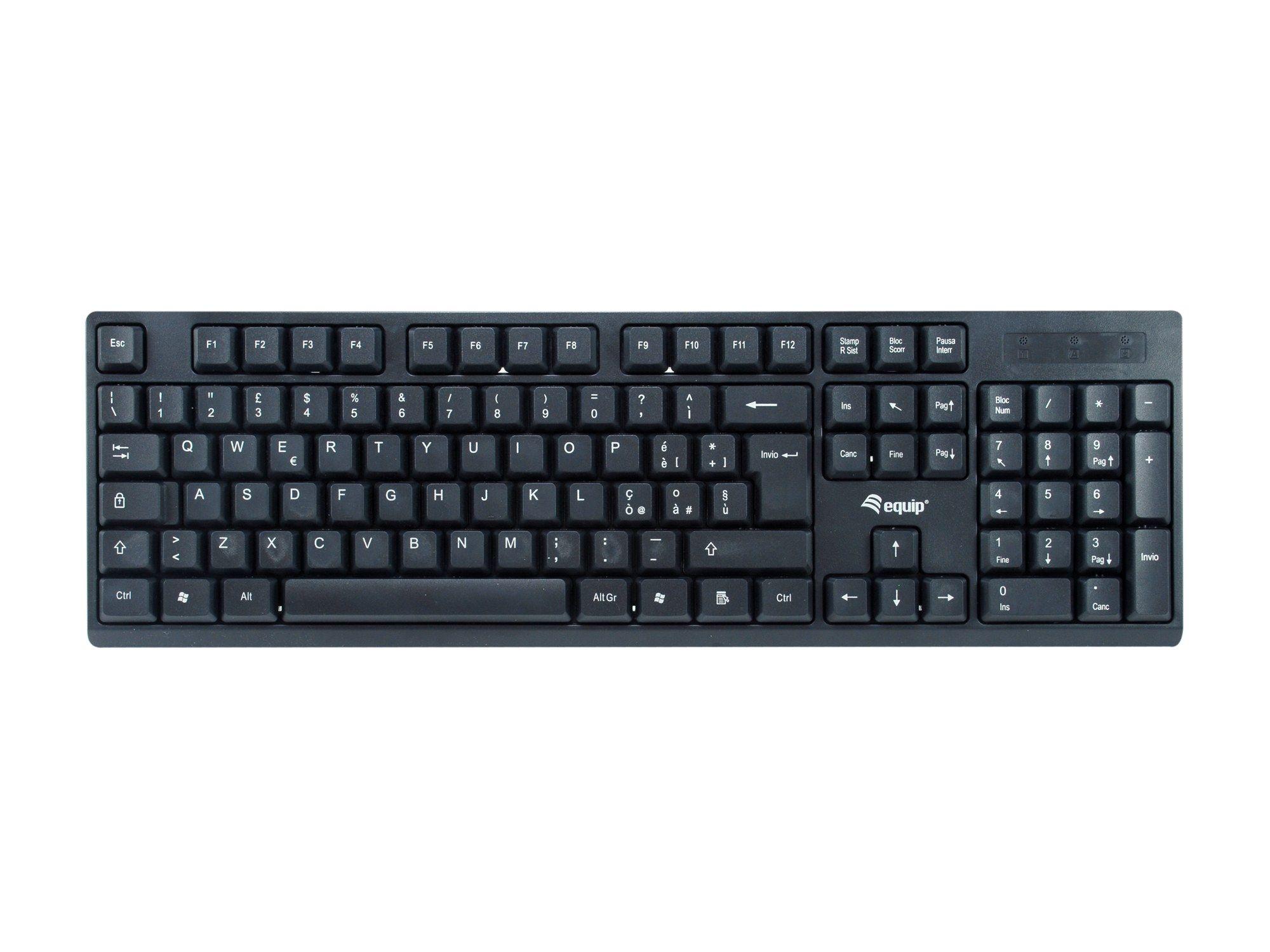 Conjunto de Teclado e Rato EQUIP 245223 (Italiano - Tamanho completo - RF Wireless - Preto), miniatura 2