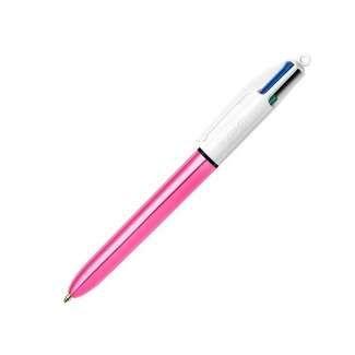Caneta Esferográfica BIC 4 Colours Shine (Rosa Metalizado/Branco)