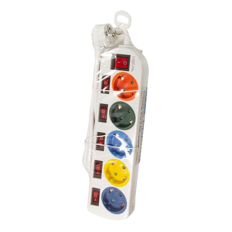 Régua de Tomadas LOGILINK LPS258 (Branco), miniatura 3
