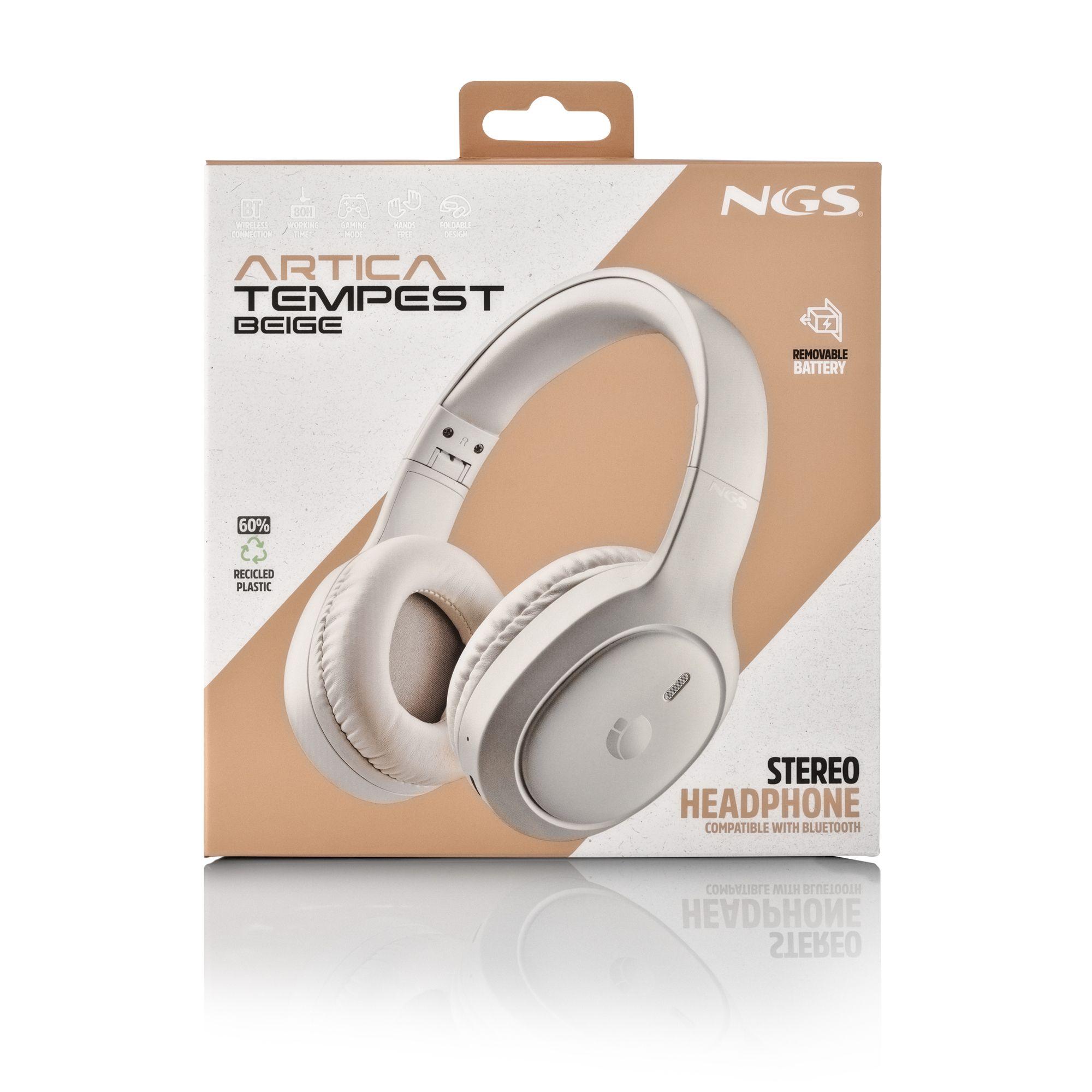 Auscultadores NGS Arctica Tempest (Binaural - Com fios e sem fios - Supra-aural - Bege), miniatura 7