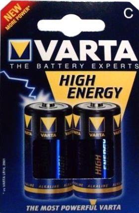 Pilhas Alcalinas VARTA High Energy 4914 (LR14 C - 1,5 V - 2 unidades)
