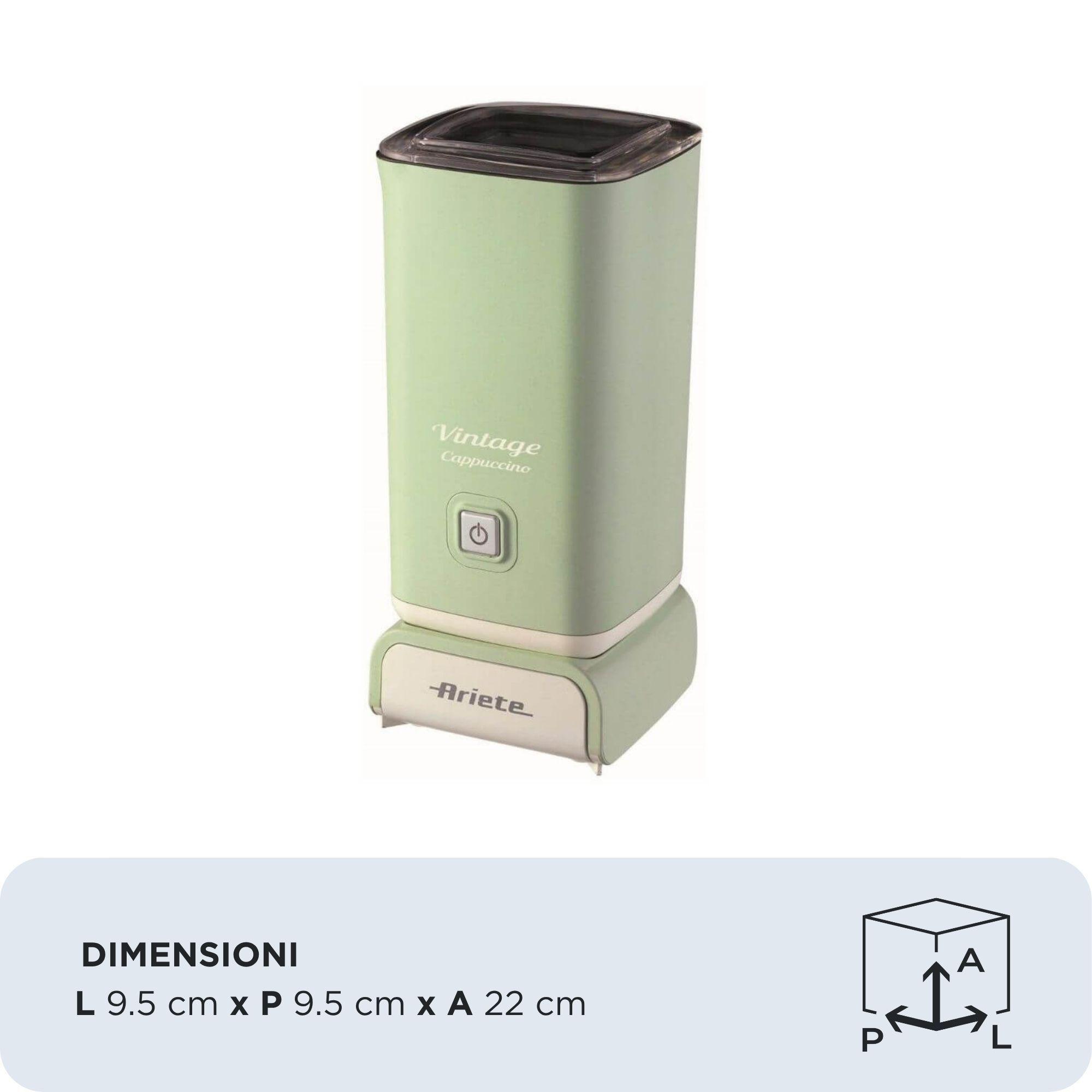 Espumador e Aquecedor de Leite Automático ARIETE Vintage 2878/04 (500 W - Quente e frio - Altura 22 cm - Verde) — miniatura 2