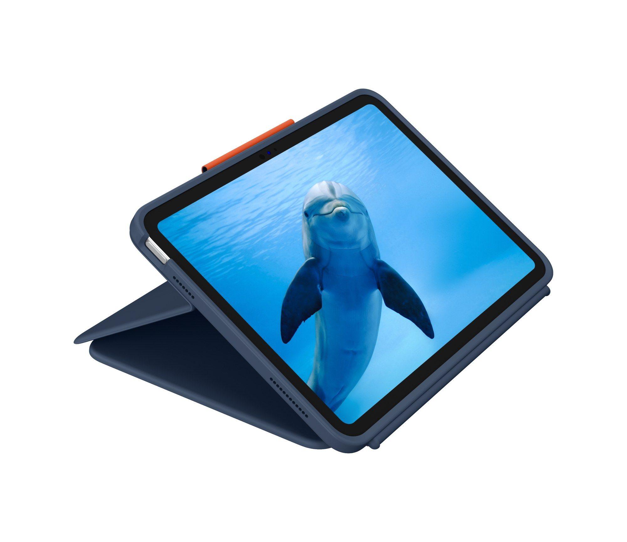 Teclado LOGITECH Rugged Combo 4 Touch (Nórdico - Smart Connector - Acoplamento - Azul)