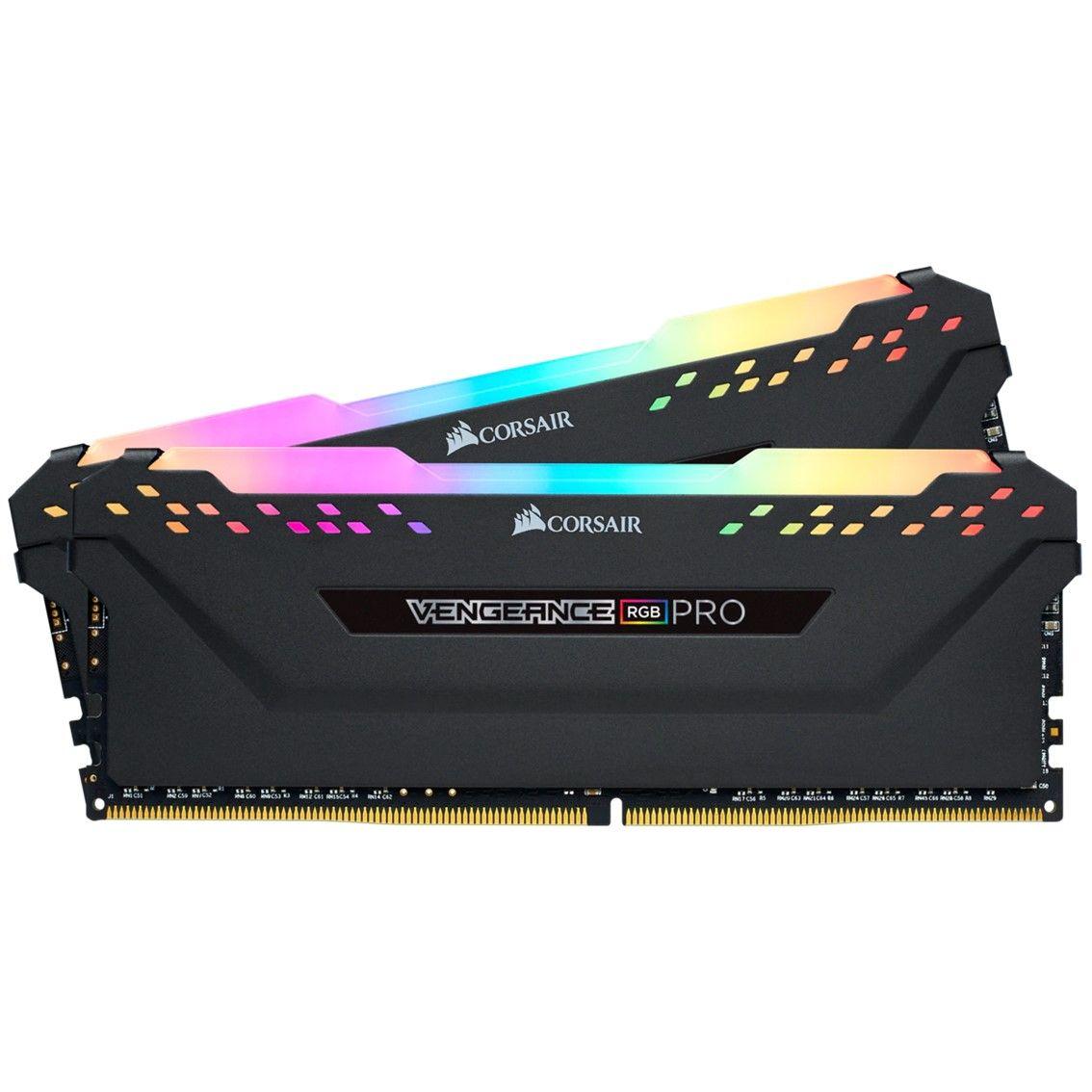 Memória RAM CORSAIR Vengeance RGB PRO CMW32GX4M2E3200C16 (3200 MHz - 32 GB - DIMM)