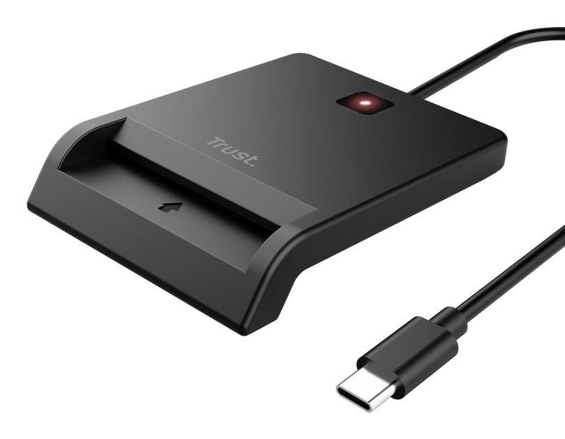 Leitor de Cartões Inteligentes TRUST Primo 26253 (USB Type-C - Preto) — miniatura 3