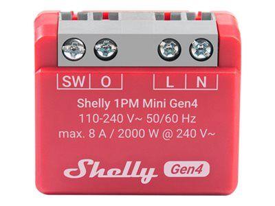 Relé Inteligente SHELLY 1PM Mini Gen4 (Vermelho)