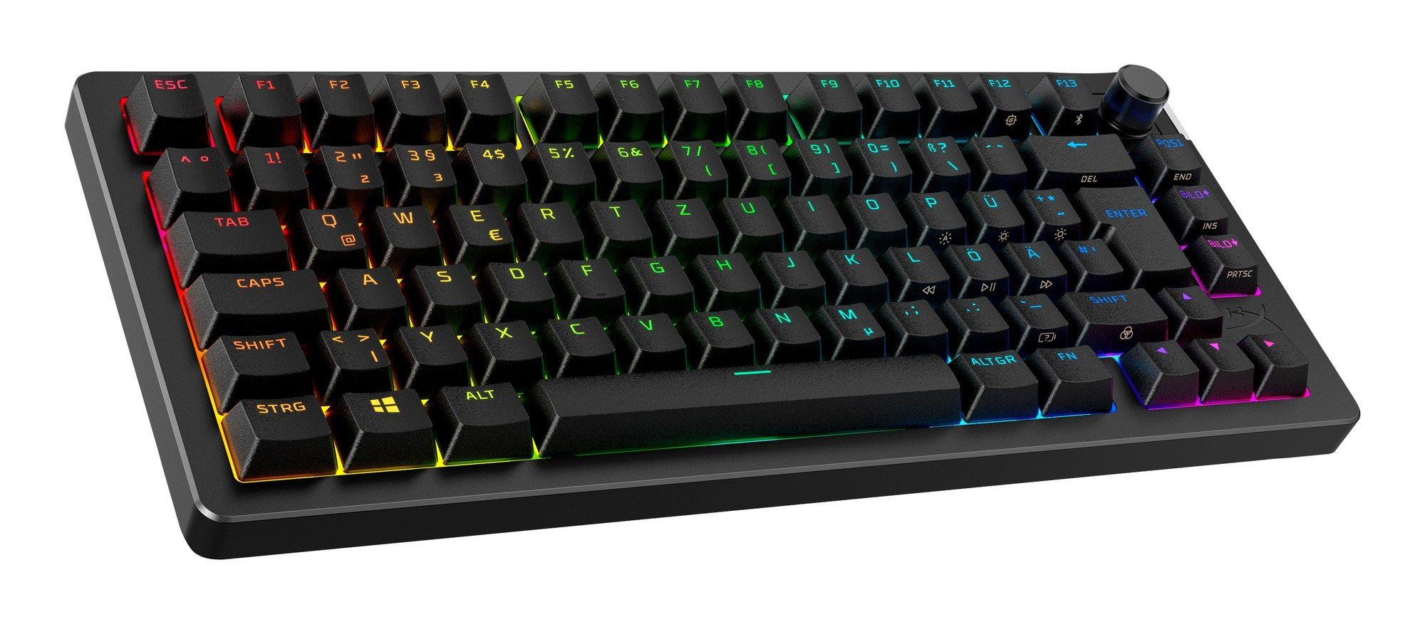 Teclado HYPERX Alloy Rise 75 Wireless (Interruptor de chave mecânico - 75% - RF Wireless + Bluetooth - Preto) — miniatura 2