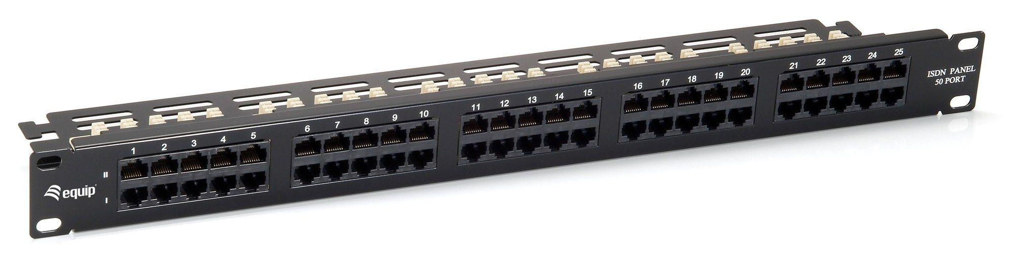Painel de Patch EQUIP 125295 (50 x RJ45 - Montagem em rack - Preto)
