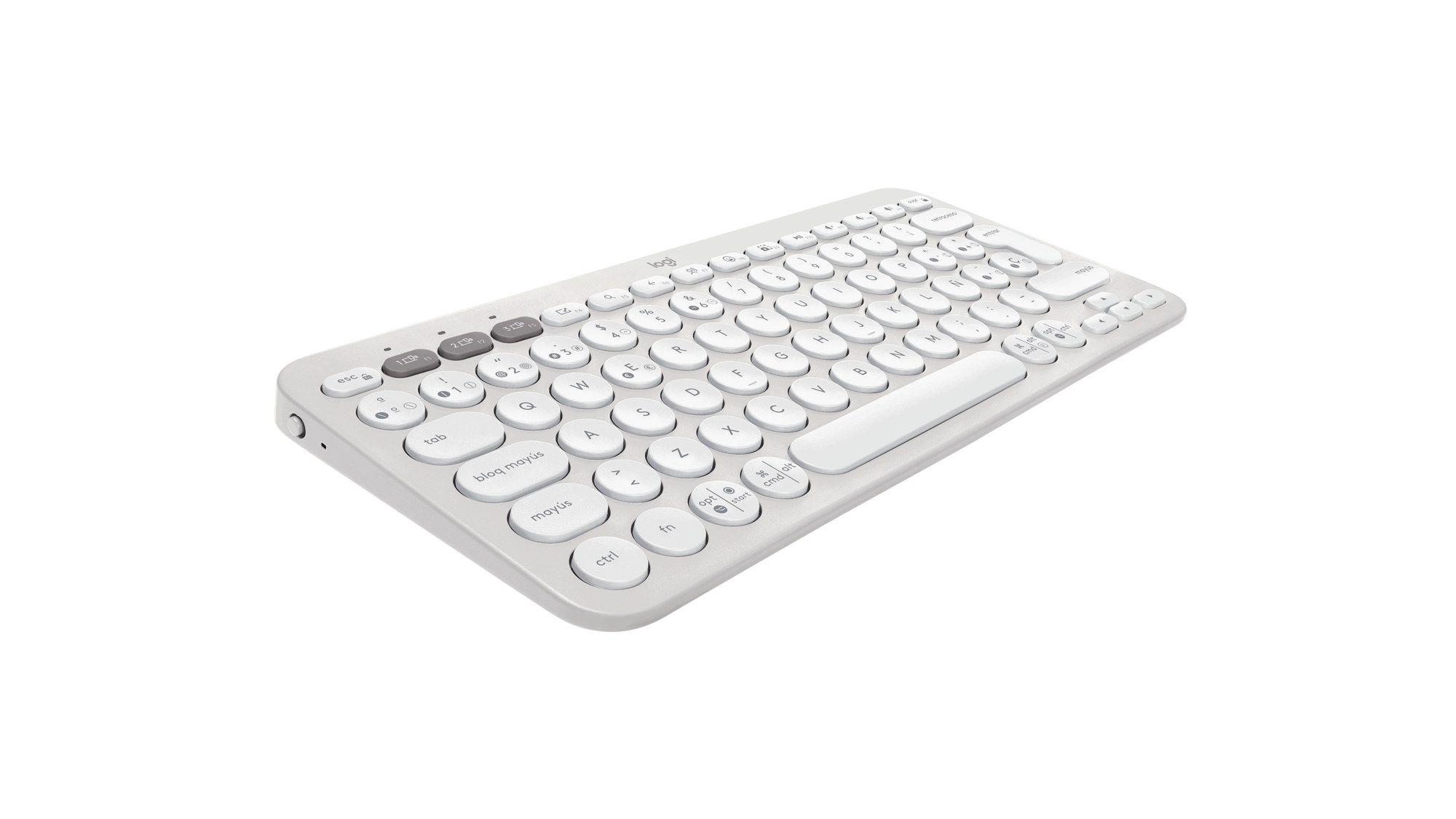 Teclado LOGITECH Pebble Keys 2 K380s (Espanhol - Teclas tesoura - Mini - Branco) — miniatura 5