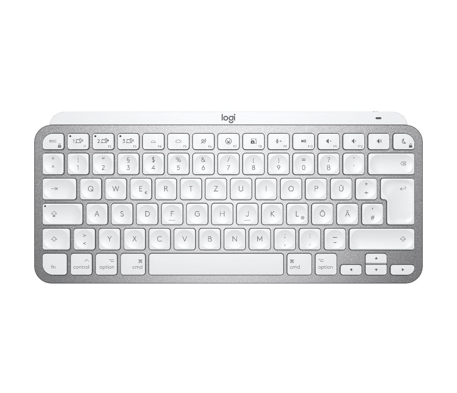 Teclado LOGITECH MX Keys Mini for Mac (Alemão - Bluetooth - Sem fios - Cinzento)