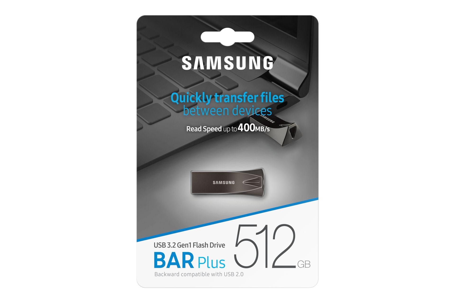 Pen USB SAMSUNG BAR Plus MUF-512BE4/APC (512 GB - Sem tampa - USB Type-A - Cinza Titânio), miniatura 6