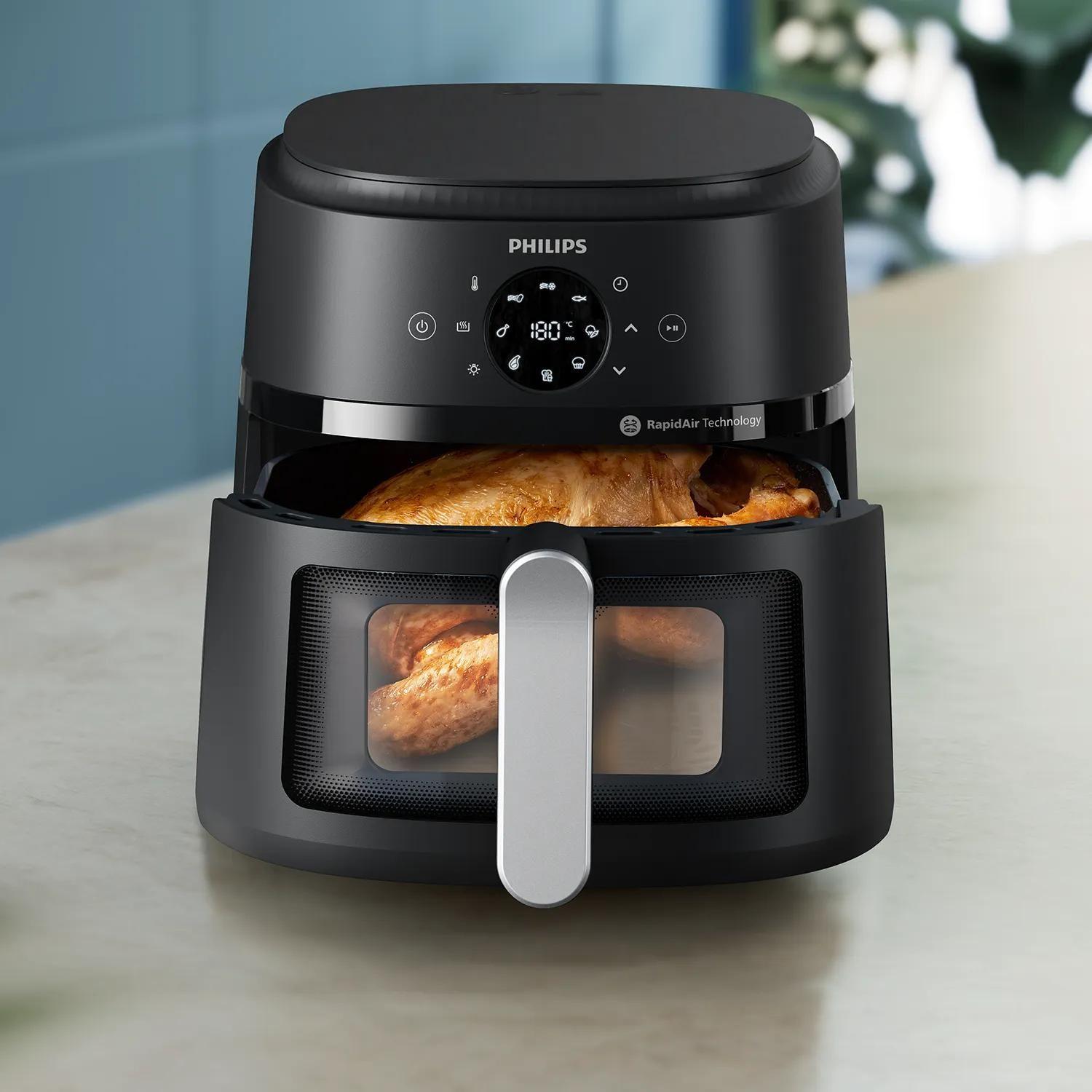 Fritadeira a Ar Quente Independente PHILIPS NA231/00 (1700 W - 200 °C - 60 °C - Preto e Prateado), miniatura 6