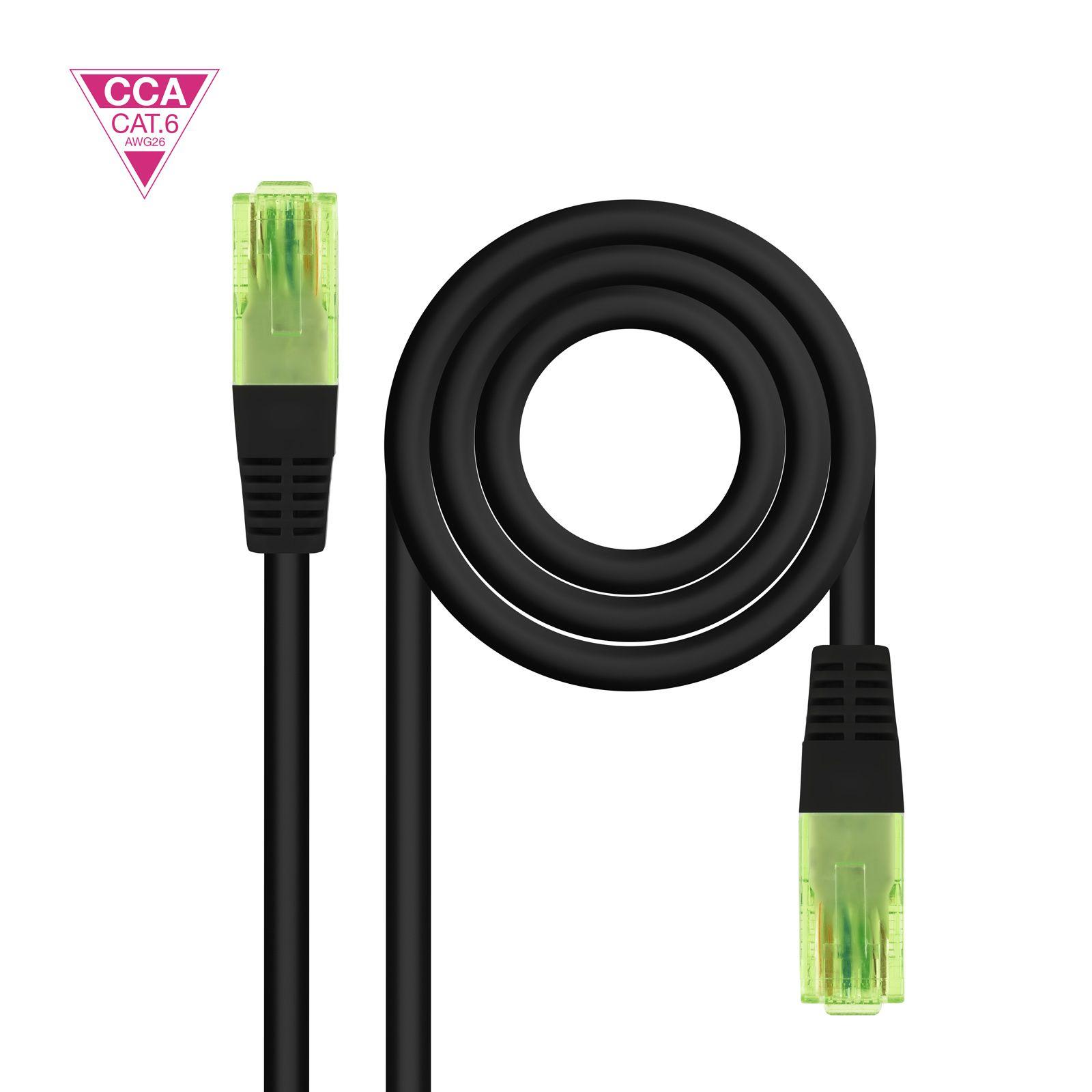 Cabo de Rede NANOCABLE 10.20.1402-BK (2 m - Cat6 - RJ-45 - Preto) — miniatura 2