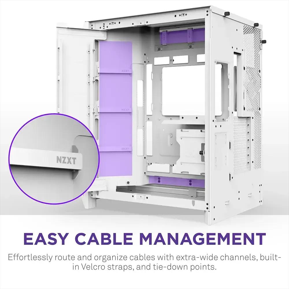 Caixa PC NZXT H9 Flow RGB+ (2025) (EATX, ATX, micro-ATX, Mini-ITX - Mid Tower - EATX, Mini-ITX, ATX, micro-ATX - Branco) — miniatura 4