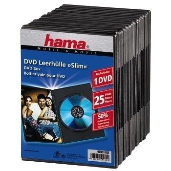 Caixas Slim para DVD HAMA 51182 (Preto)