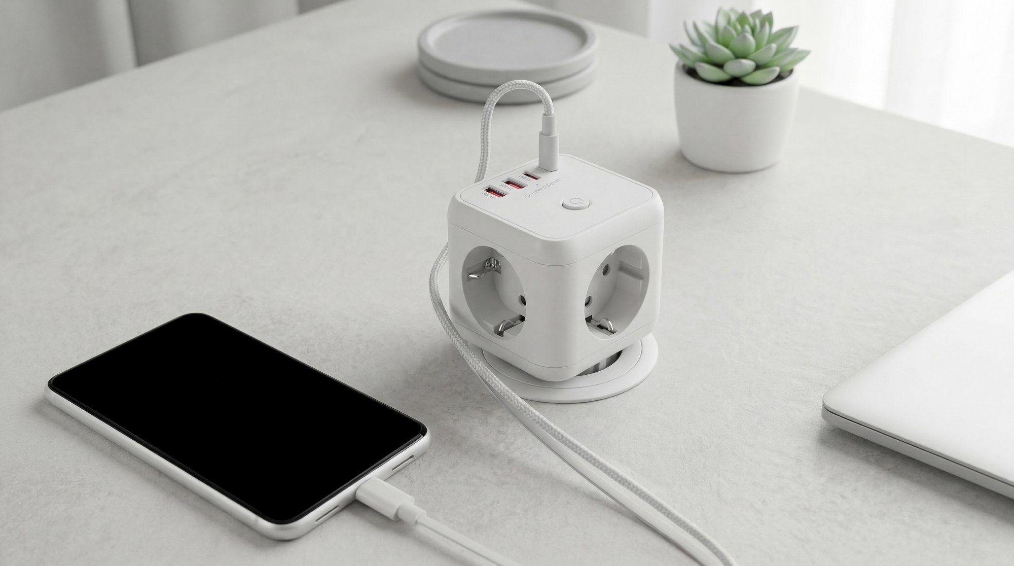 Carregador de Tomadas e USB MARS GAMING MDCUBE20W (3680 W - Branco), miniatura 6