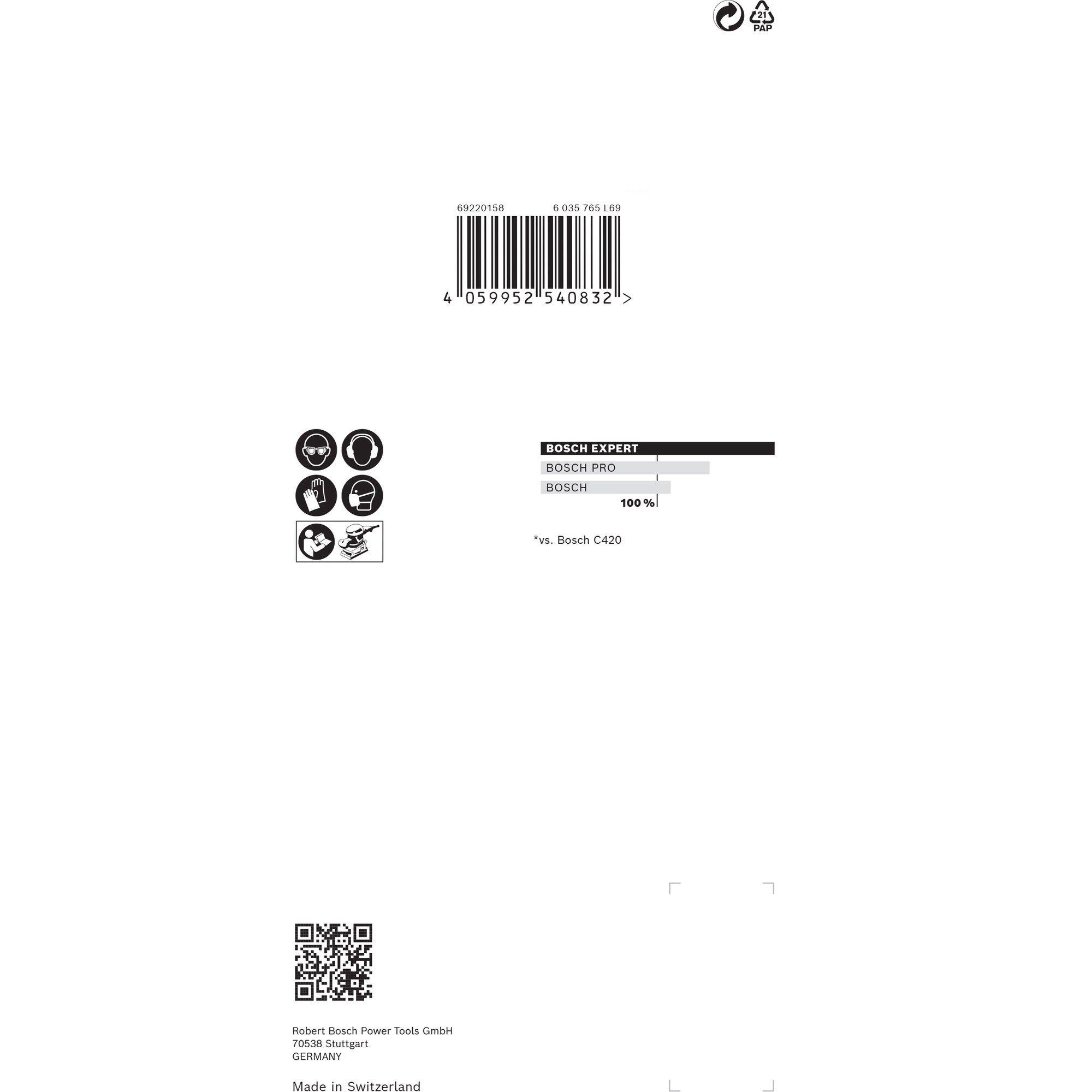 Rede de Lixar BOSCH EXPERT M480 (93 x 186 mm - Grão 120 - 10 unidades), miniatura 3