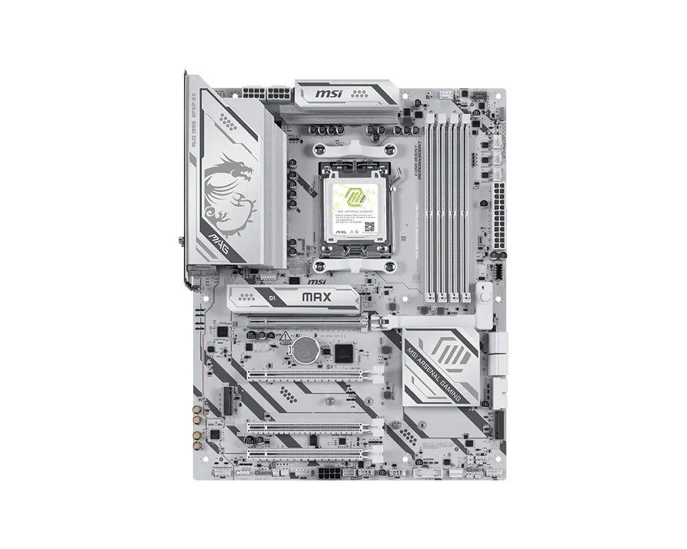 Motherboard MSI MAG B850 GAMING PLUS MAX WIFI (AM5 - ATX - Duplo canal - Branco)