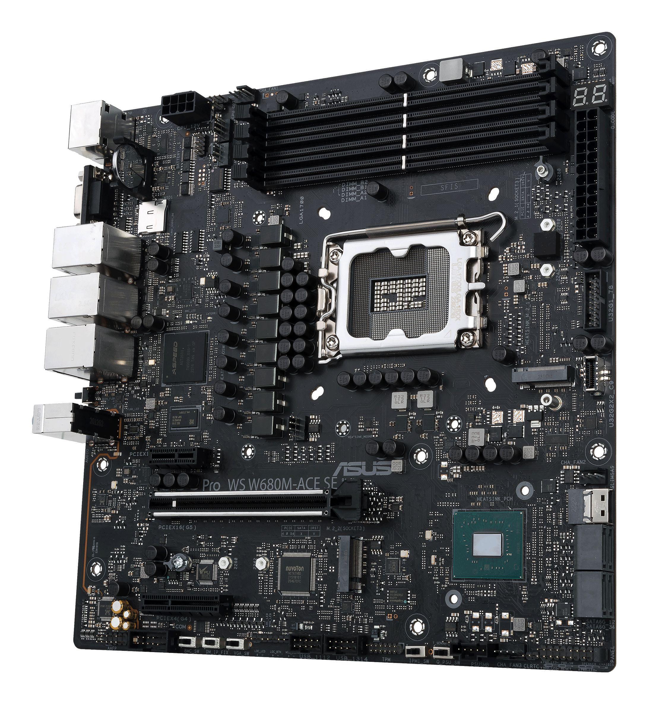 Motherboard ASUS PRO WS W680M-ACE SE (LGA 1700 - micro ATX - Duplo canal), miniatura 4