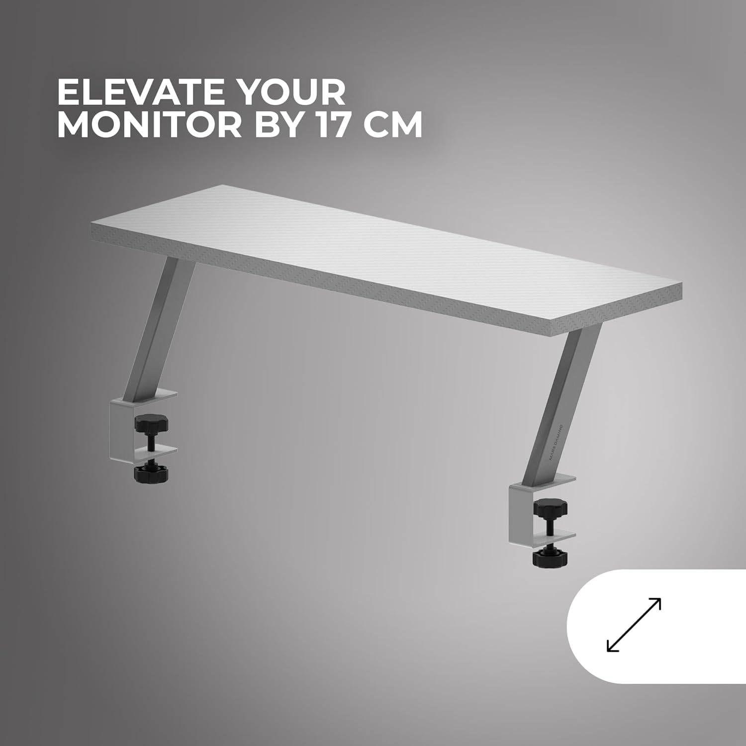 Suporte Elevador de Monitor MARS GAMING MGDSW (10 kg - Secretária - Branco), miniatura 5