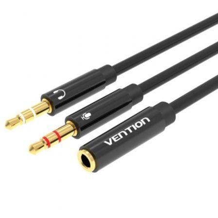 Cabo Divisor de Áudio VENTION BBTBY (0,3 m - 3,5 mm - 2 x 3,5 mm - Preto)
