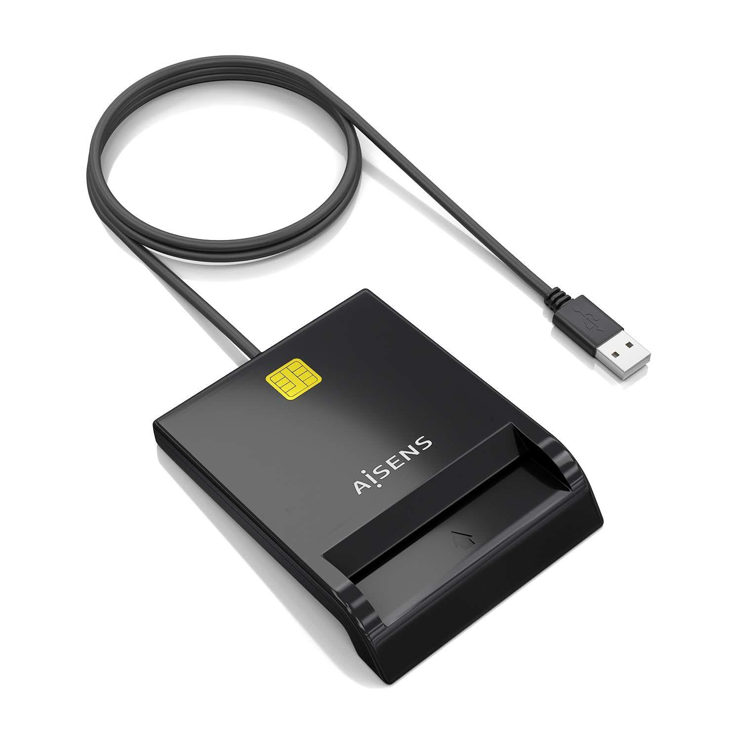 Leitor de Cartões Inteligentes AISENS ASCR-SN06-BK (USB 2.0 - Preto)