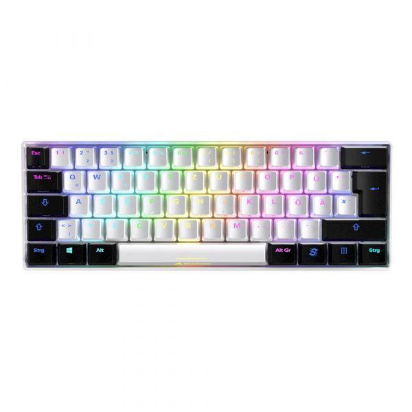 Teclado SHARKOON SKILLER SGK50 S4 (Alemão - Kailh Red - 60% - Branco/Preto), miniatura 2