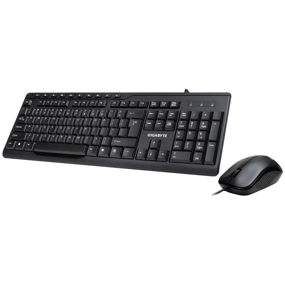 Conjunto de Teclado e Rato GIGABYTE KM6300 (Espanhol - Interruptor de membrana - Tamanho completo - Preto)