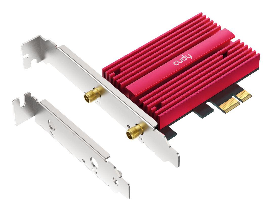 Placa de Rede PCIe CUDY WE9300S (Wi-Fi 7 - 5765 Mbit/s - PCI Express - Preto/Vermelho), miniatura 4