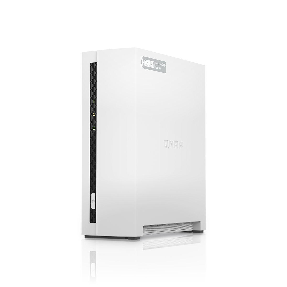 NAS QNAP TS-133 (Serial ATA II, Serial ATA III - 2 GB - 1 baia - Branco), miniatura 2