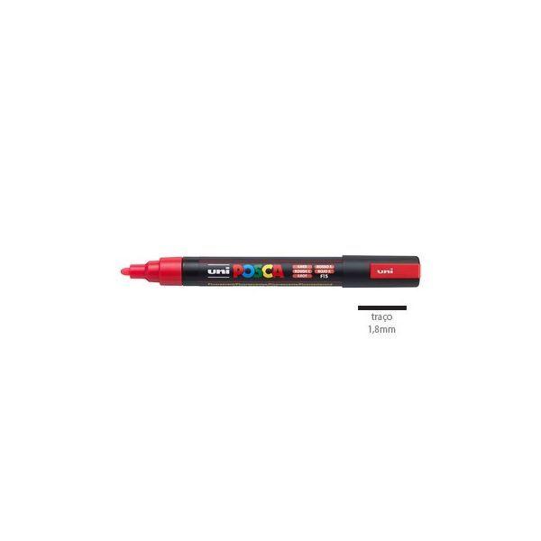 Marcador de Pintura POSCA PC-5M (Plástico - Vermelho Fluorescente) — miniatura 2