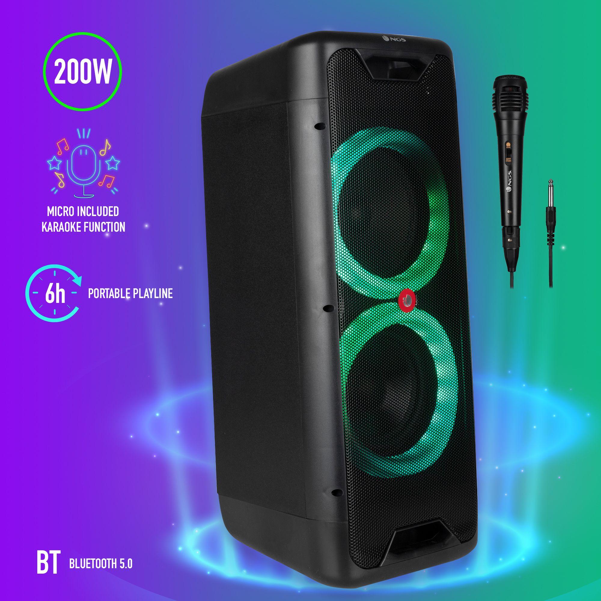 Coluna Portátil NGS Wild Jungle 1 (200 W - Sem fios - Preto), miniatura 2
