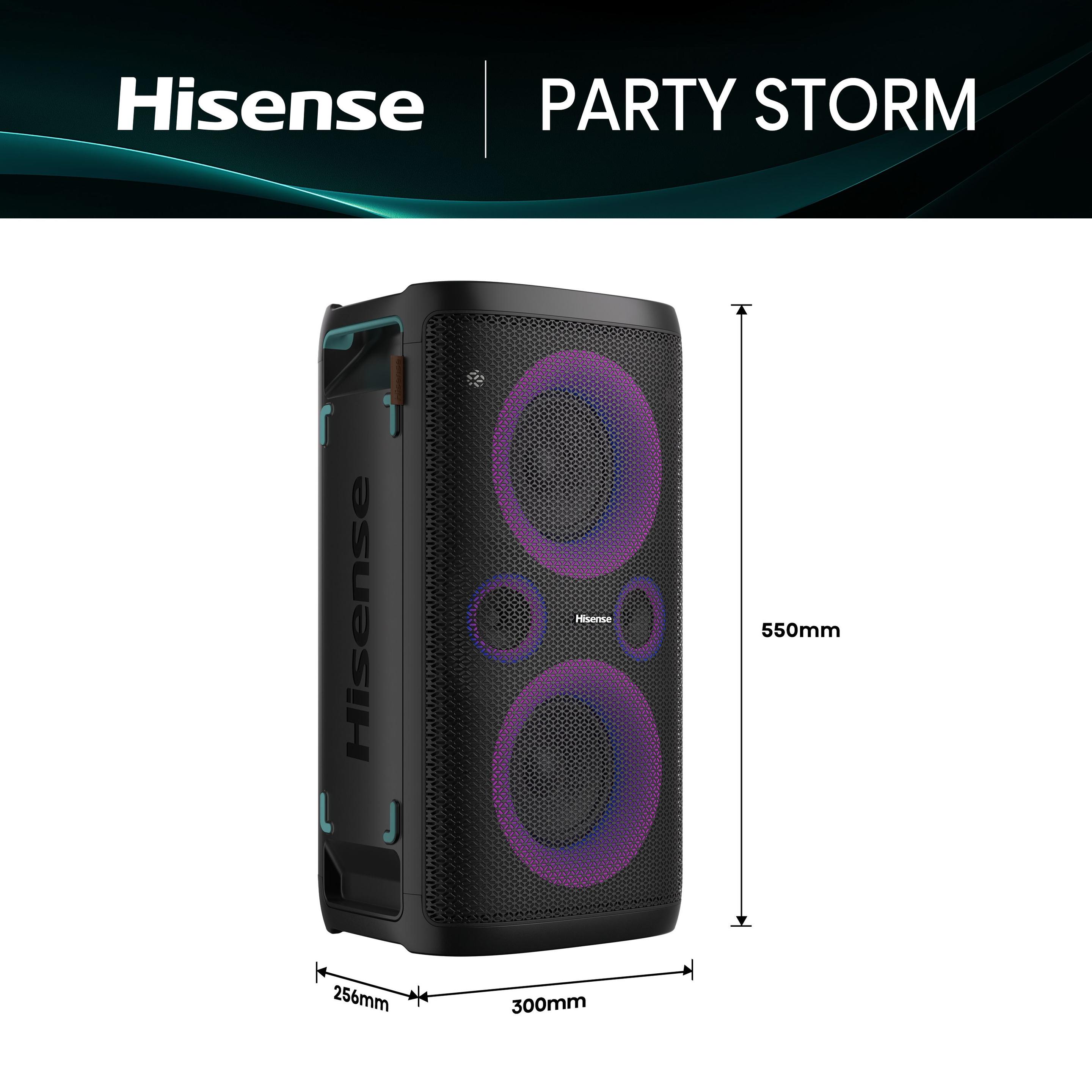 Coluna de Festa HISENSE Party Storm (300 W - IPX4 - Sem fios - Preto), miniatura 2