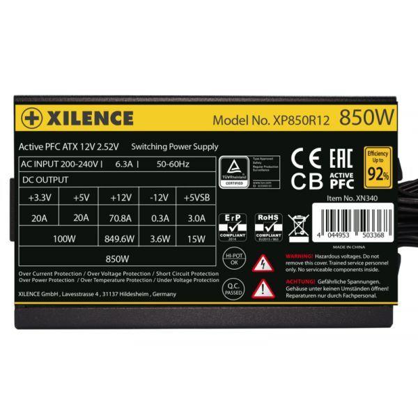 Fonte de Alimentação XILENCE XP850R12 (850 W - 80 PLUS Gold - Não modular - Preto), miniatura 4