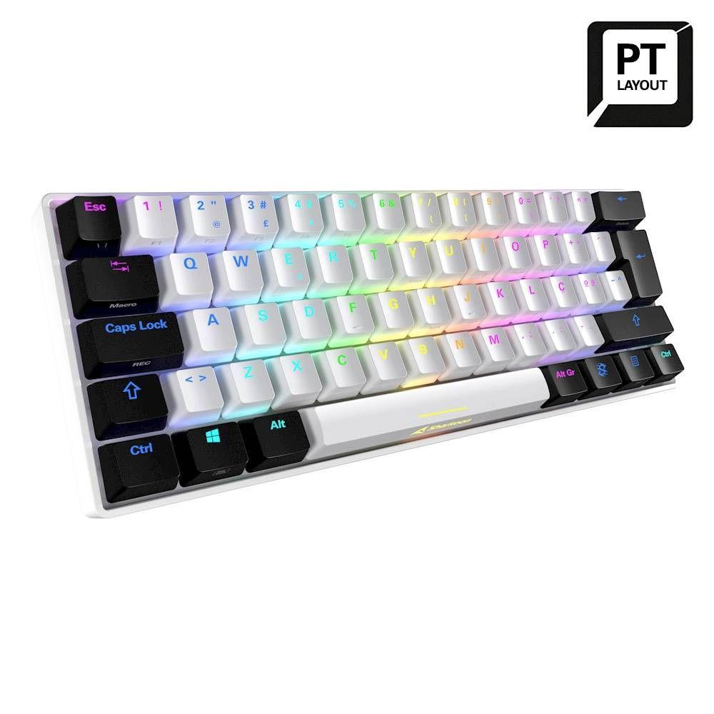 Teclado SHARKOON SKILLER SGK50 S4 (Português - Kailh Red - 60% - Branco/Preto), miniatura 2