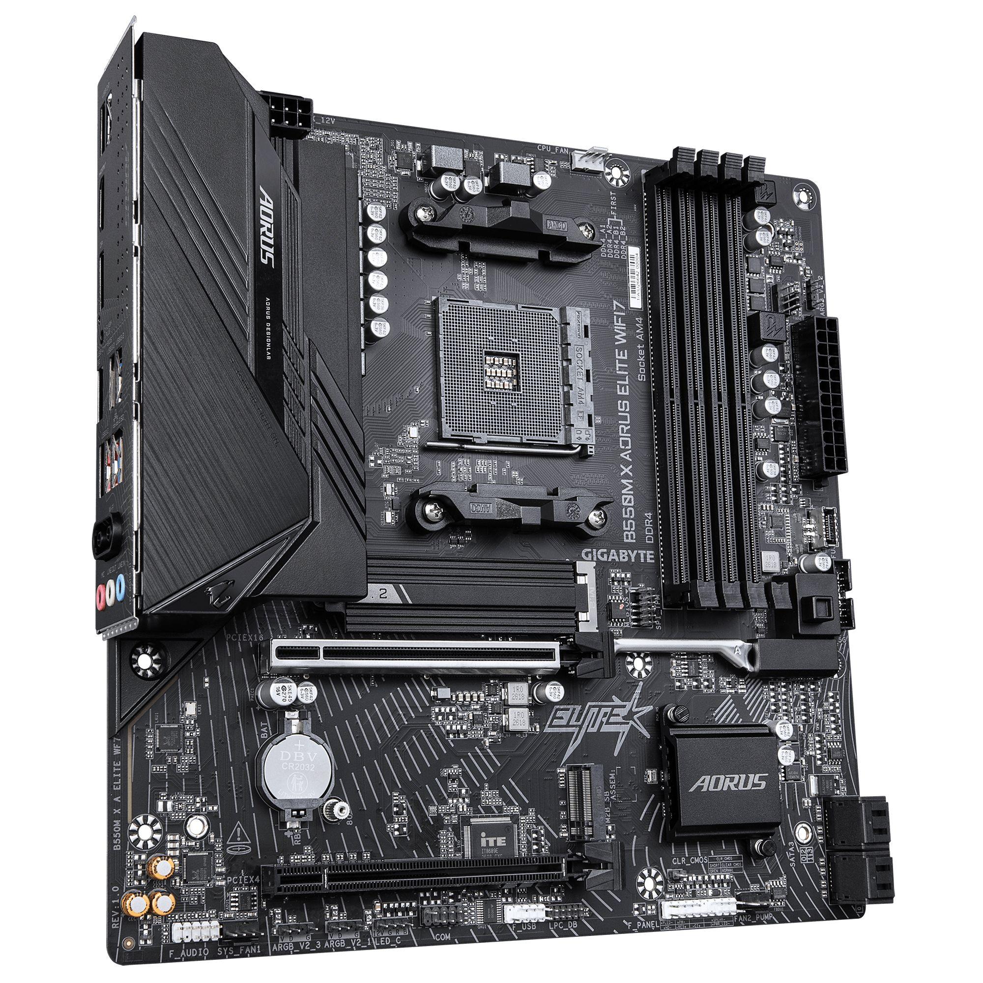 Motherboard GIGABYTE B550M X AORUS ELITE WIFI7 (AM4 - micro ATX - Duplo canal - Preto), miniatura 3