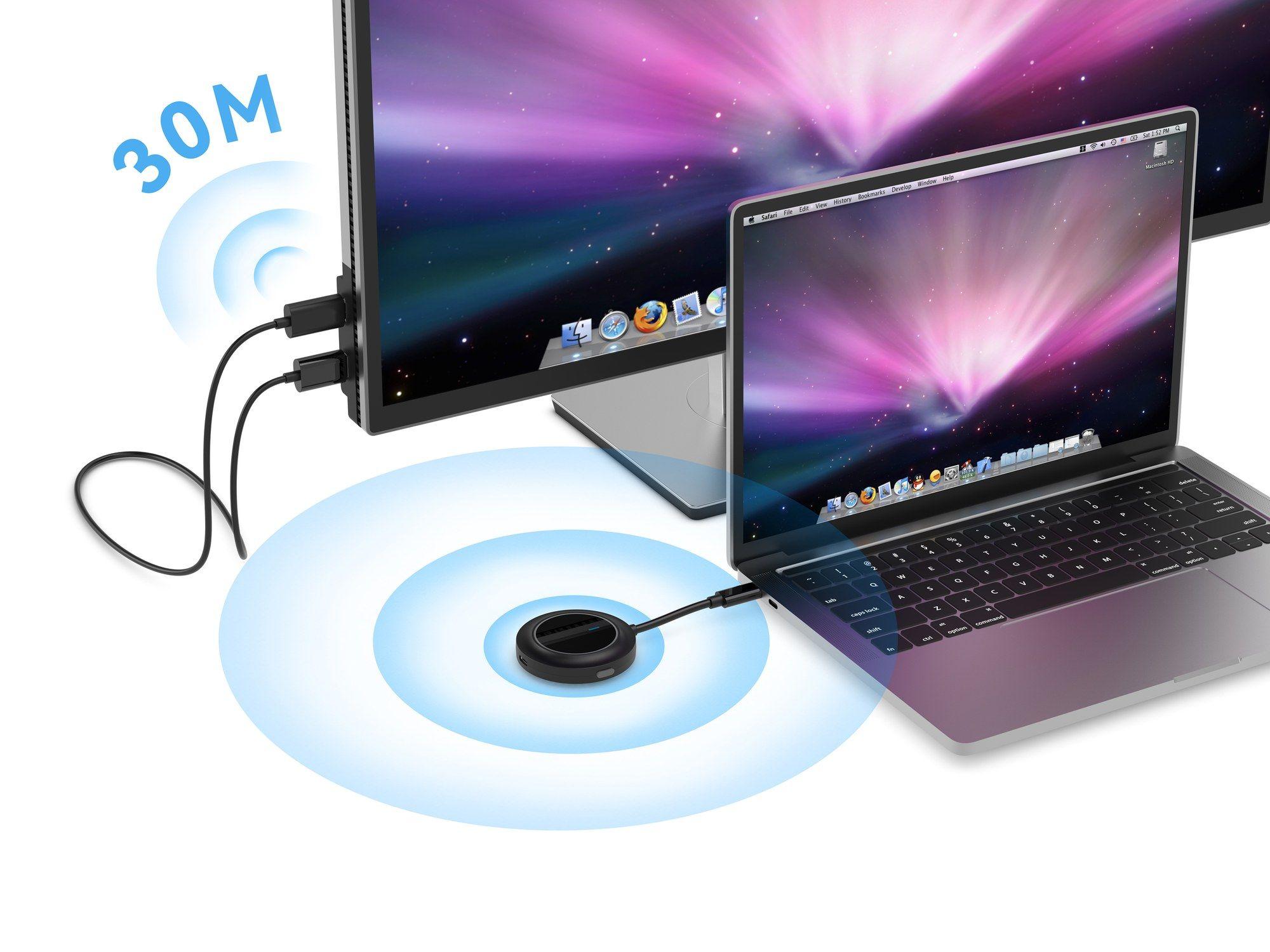 Transmissor HDMI sem fios USB-C CONCEPTRONIC ATHERIC01B (1920 x 1080 pixels - HDMI/USB - Preto), miniatura 4