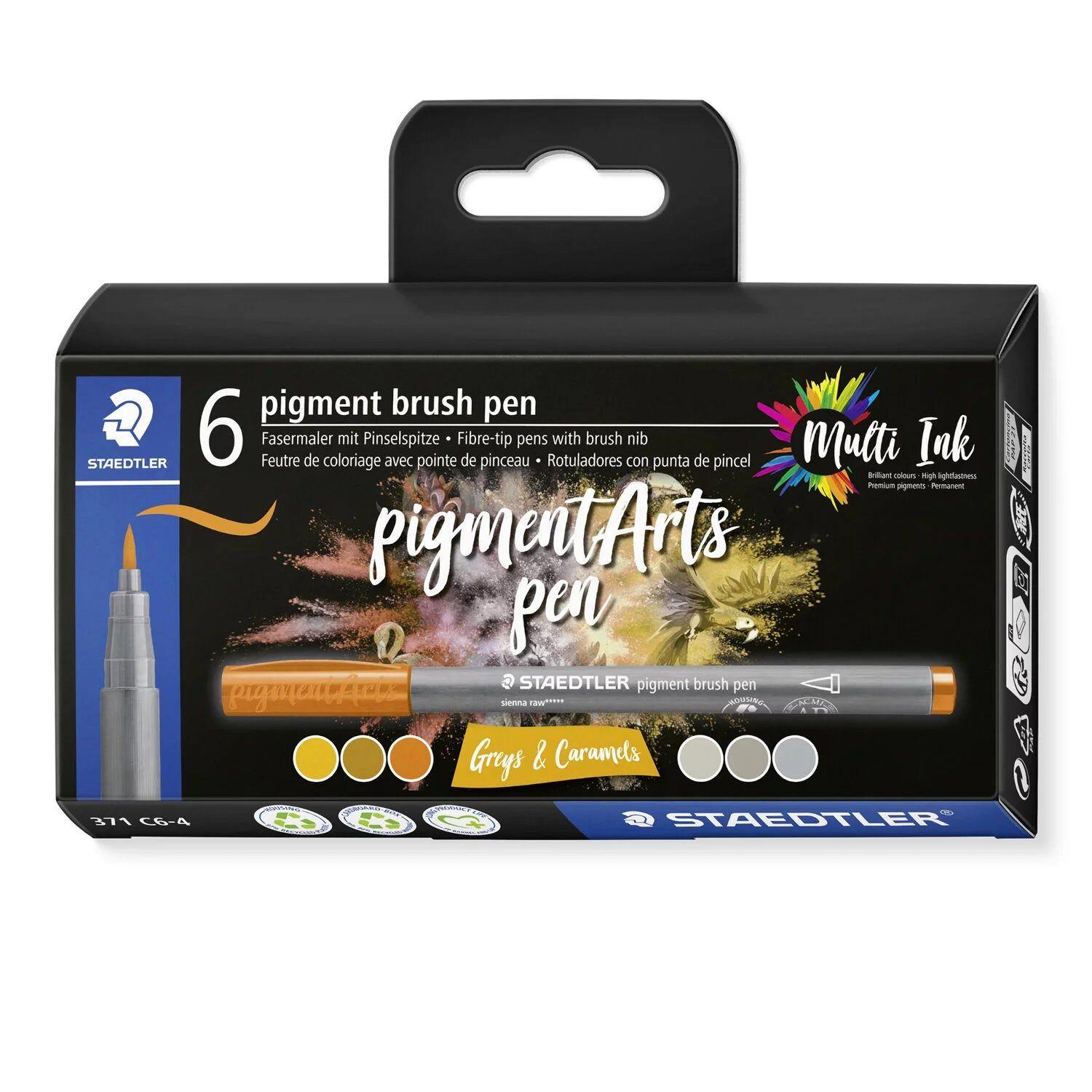 Conjunto de Marcadores de Ponta Pincel STAEDTLER Pigment Arts 371 C6-4 (Cinzento e Castanho) — miniatura 2